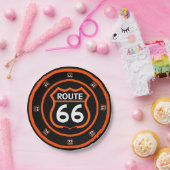 Route 66 schwarze und orange Pappteller (Party)