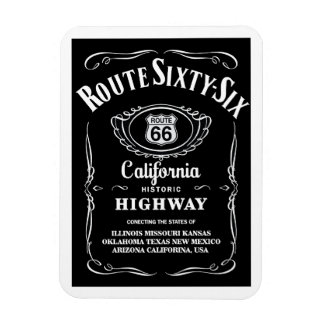 Route 66 Schwarzes Etikett Magnet