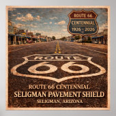 Route 66 Seligman Pavement Shield Poster (Vorne)