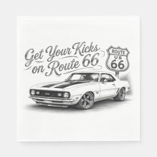 Route 66 Servietten (Vorderseite)