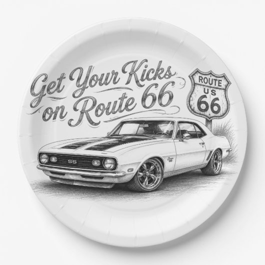 Route 66 Servietten Pappteller (Vorderseite)