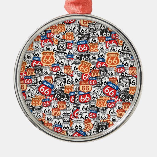 Route 66 silbernes ornament (Vorne)