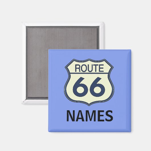 Route 66, ,Souviner Magnet (Vorderseite/Rückseite)