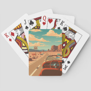 Route 66 Spielkarten Vintage Reise Road Trip
