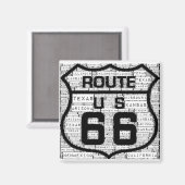 Route 66 Staaten Magnet (Vorderseite/Rückseite)