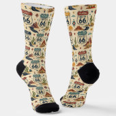 Route 66 State Shield Highway Americana Fernweh Socken (Gewinkelt)