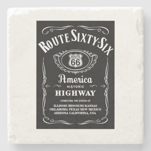 Route 66 steinuntersetzer (Vorderseite)