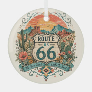 Route 66 Südwest-Sonnenaufgang-Andenken-Kunst  Ornament Aus Glas