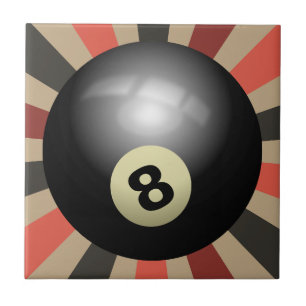 Route 66 Sunburst Vibes - Retro 8-Ball Fliese