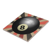 Route 66 Sunburst Vibes - Retro 8-Ball Fliese (Seite)