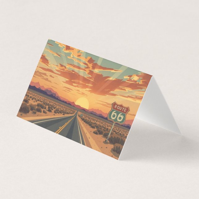Route 66 Sunset Desert Road Travel Art (Vorderseite)