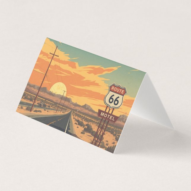Route 66 Sunset Vintage Road Travel Art (Vorderseite)