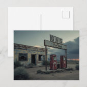 Route 66 Tankstelle Postkarte (Vorne/Hinten)