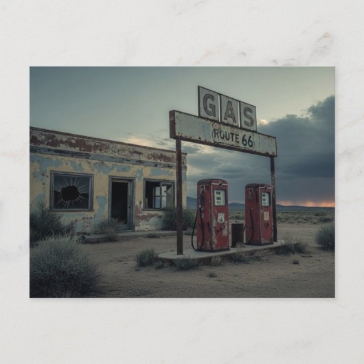 Route 66 Tankstelle Postkarte (Vorderseite)