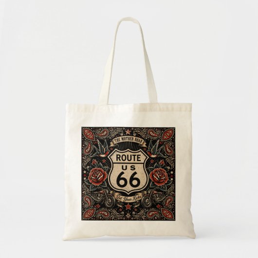 Route 66 Tattoo Road Trip Stil Tragetasche (Vorne)