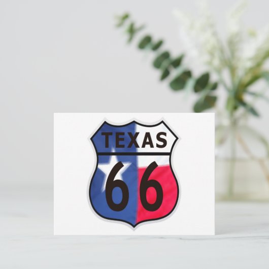 Route 66 Texas Farbe Postkarte (Stehend Vorderseite)