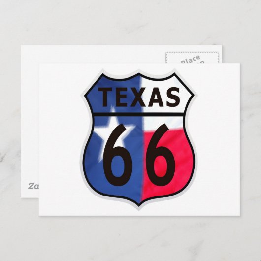 Route 66 Texas Farbe Postkarte (Vorne/Hinten)