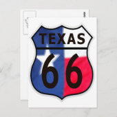 Route 66 Texas Farbe Postkarte (Vorne/Hinten)