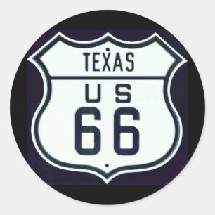 Route 66 Texas Runder Aufkleber