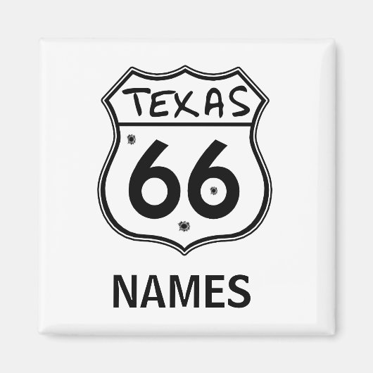 Route 66, TEXAS, Souviner Magnet (Vorne)