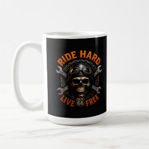 ☠️ Route 66 Totenkopf-Grafik für Hardcore-Biker 🛣 Kaffeetasse