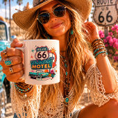 Route 66 Traumfahrt Morgendliche Reisestimmung Kaffeetasse
