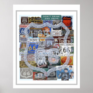 Route 66 Trinken und fahren Sie nicht Poster