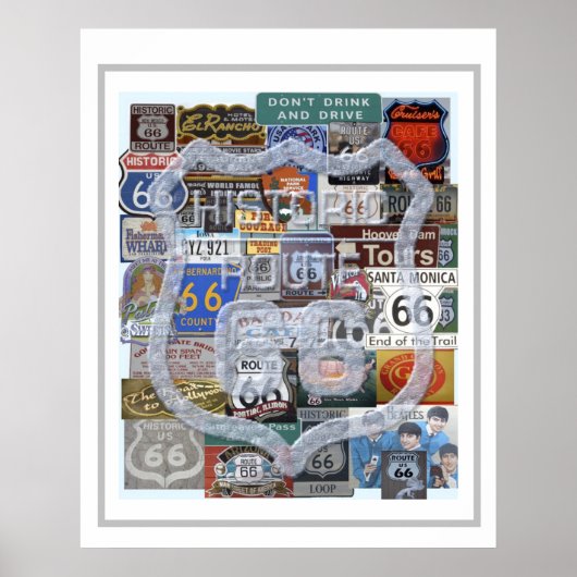 Route 66 Trinken und fahren Sie nicht Poster (Vorne)