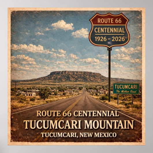 Route 66 Tucumcari Mountain New Mexico Poster (Vorne)