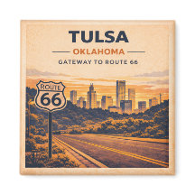 Route 66 Tulsa Oklahoma Heritage City Skyline