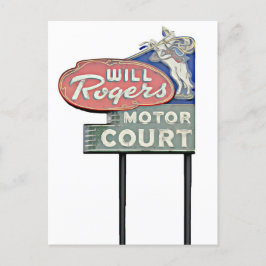 Route 66 Tulsa Will Rogers Motor Court Artwork Postkarte