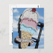 Route 66 Twisters Eiscreme-Zeichen Postkarte (Vorne/Hinten)