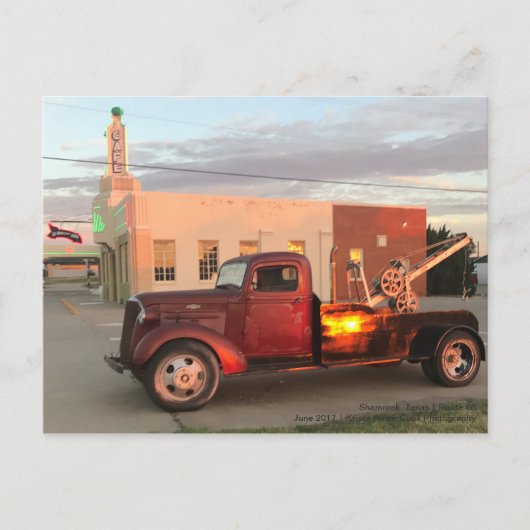 Route 66: U Drop Inn | Kleeblatt, TX Postkarte (Vorderseite)