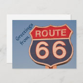Route 66 Unterschreiben bei Sonnenuntergang Postkarte (Vorne/Hinten)