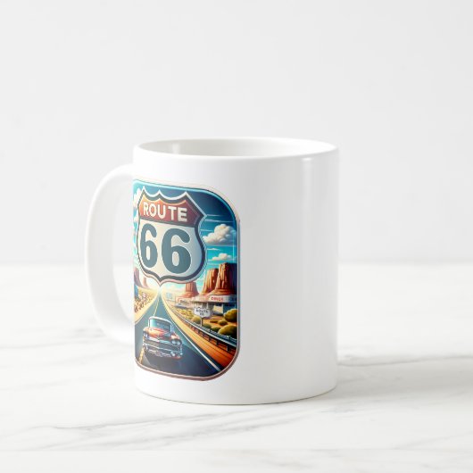 Route 66 USA Kaffeetasse (Vorderseite Links)