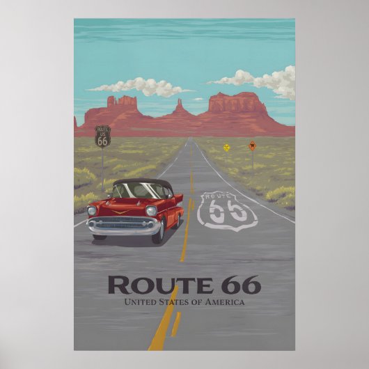 Route 66 USA Reiseplakat Poster (Vorne)