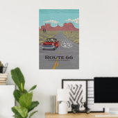 Route 66 USA Reiseplakat Poster (Heimbüro)