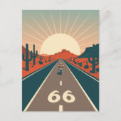 Route 66 USA Vintag Motorrad-Reise Postkarte (Vorderseite)