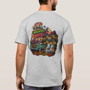 Route 66 Verfluchtes Motel Retro Halloween T-Shirt