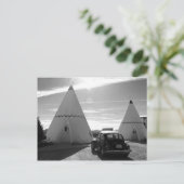 Route 66 Vintag Motel Black and White Postkarte (Stehend Vorderseite)