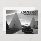 Route 66 Vintag Motel Black and White Postkarte (Vorne/Hinten)