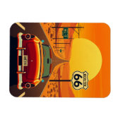 Route 66 Vintag Sunset Highway mit Auto Magnet (Horizontal)