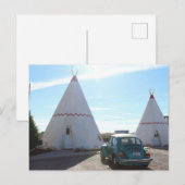 Route 66 Vintag TeePee Motel Postkarte (Vorne/Hinten)