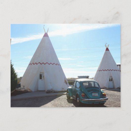 Route 66 Vintag TeePee Motel Postkarte (Vorderseite)