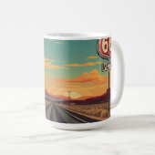 Route 66 Vintage American Road Trip Art Kaffeetasse (VorderseiteRechts)