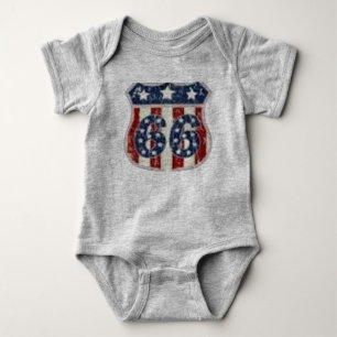 Route 66 Vintage Americana Schild Baby Bodysuit Strampler