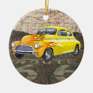 Route 66 Vintage Auto - SRF Keramik Ornament