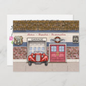 Route 66 - Vintage Cars- Einladung (Vorne/Hinten)