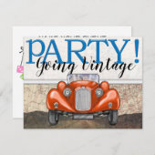 Route 66 - Vintage Cars- Einladung (Vorne/Hinten)