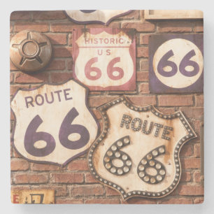 Route 66 Vintage Design Steinuntersetzer